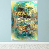 Icrème graffiti truck Missiondistrict San Francisc Canvas Afdruk (Insitu (Houten vloer))