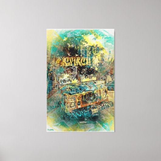 Icrème graffiti truck Missiondistrict San Francisc Canvas Afdruk (Voorkant)