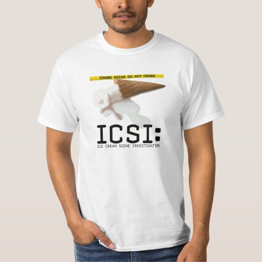 ICSI: Ice Cream Scene Investigation Funny T-shirt (Voorkant)