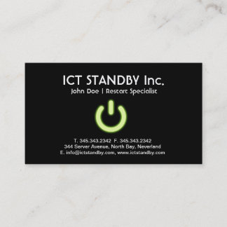 ICT cool green glow visitekaartje Standby