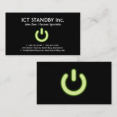ICT cool green glow visitekaartje Standby (Voorkant / Achterkant)