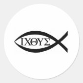 ICTHUS RONDE STICKER (Voorkant)