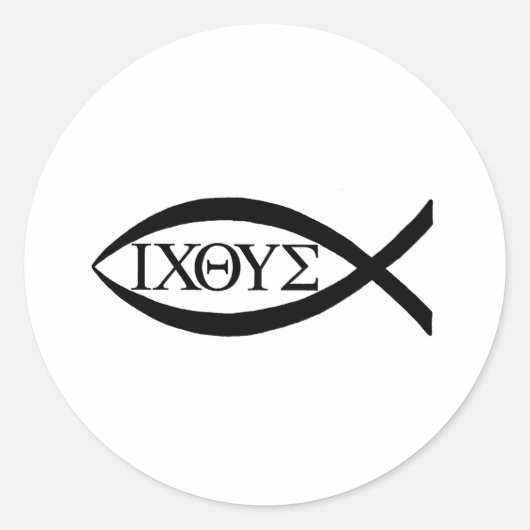 ICTHUS RONDE STICKER (Voorkant)