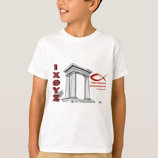 Icthys met Bijbelcitaat T-shirt (Voorkant)