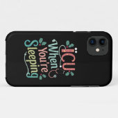 ICU Als Je Slaapt ICU Verpleegster Kerstmis Case-Mate iPhone Case (Achterkant (horizontaal))