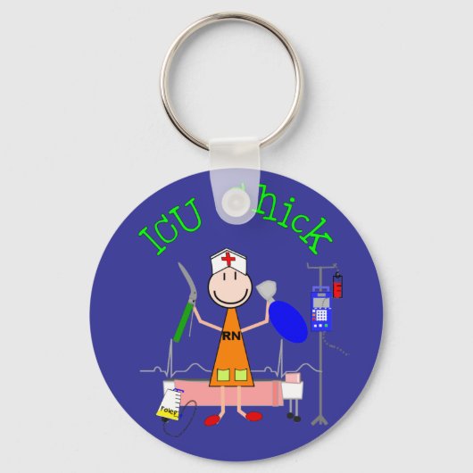 ICU Chick (verpleegster) Sleutelhanger (Voorkant)