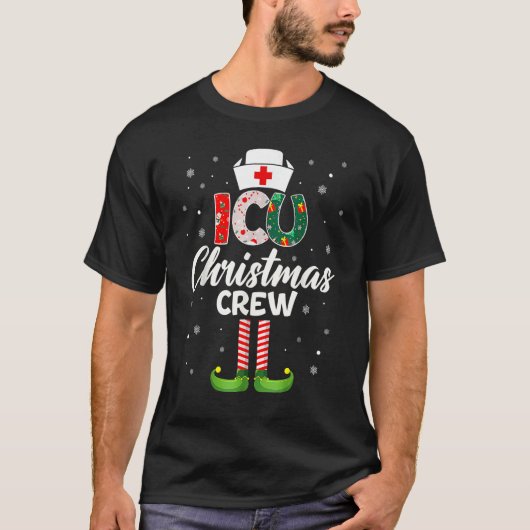 ICU Christmas Nurse Crew Family Group Nursing Xmas T-shirt (Voorkant)