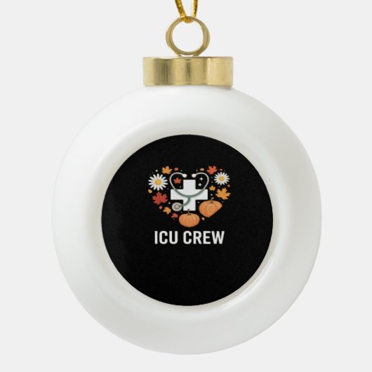ICU crew Klassiek T-shirt Keramische Bal Ornament (Voorkant)