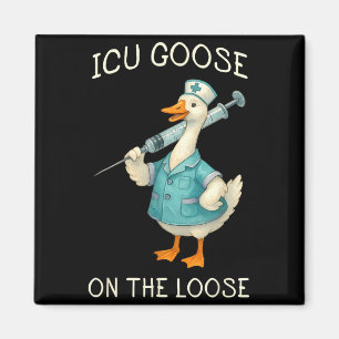 Icu gans loslopend grappige verpleegster dier verp magneet