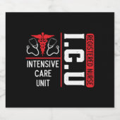 ICU geregistreerde verpleegkundige intensive care  Sparkling Wijnetiket (Enkel label)