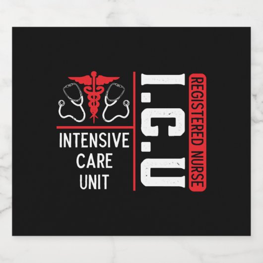 ICU geregistreerde verpleegkundige intensive care  Sparkling Wijnetiket (Enkel label)