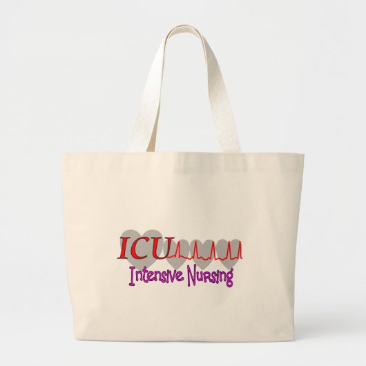 ICU INTENSIEVE Nursing Unieke cadeautjes Grote Tote Bag (Voorkant)