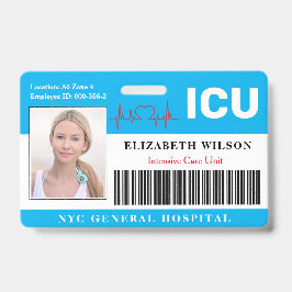 ICU | Intensive Care Unit Employee Photo ID Badge