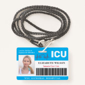 ICU | Intensive Care Unit Employee Photo ID Badge (Voorkant met draagriem)