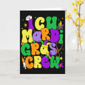 Icu Mardi Gras Crew Verpleegster Grappig Carnaval Kaart (Gele Bloem)