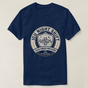 ICU Nachtdienst Verpleegster Badge T-shirt Inten