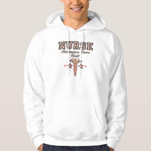ICU Nurse Caduceus Hooded Sweatshirt (Voorkant)
