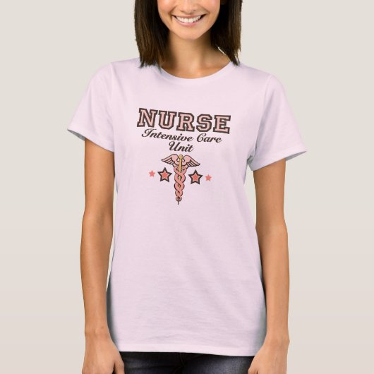ICU Nurse Caduceus Organic Tee Shirt (Voorkant)