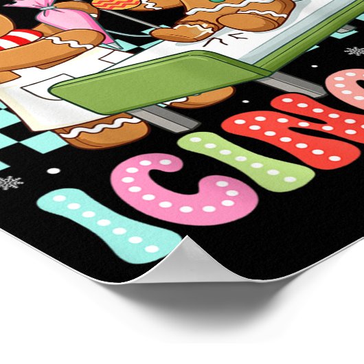 Icu Nurse Did You Try Icing It Christmas Retro Gin Poster (Hoek)