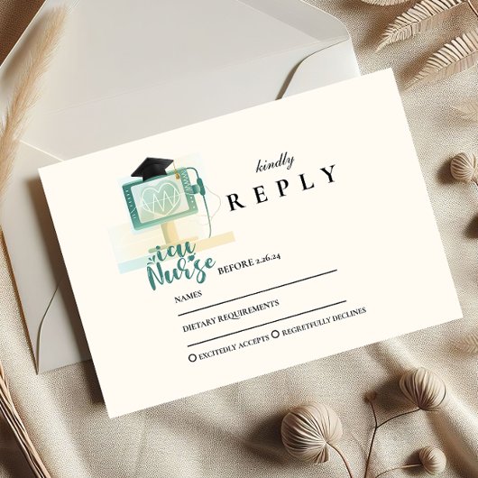 ICU Nurse Graduation Party RSVP Kaartje
