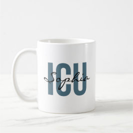 ICU Nurse Personalized Name Minimalist Typography Koffiemok