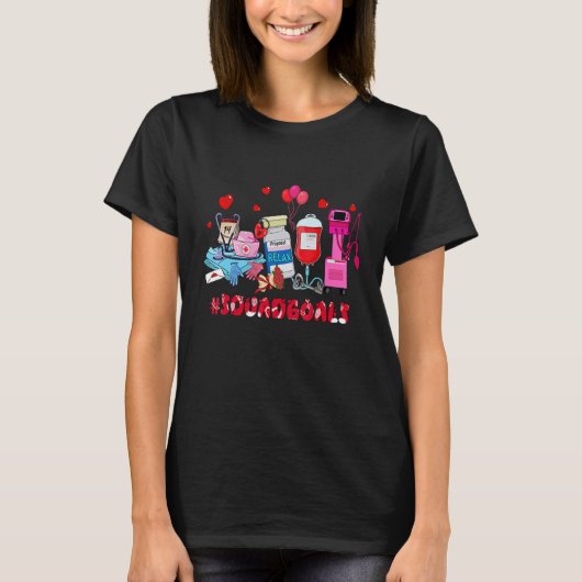 ICU Nurse Squad Goals Happy Valentines Day Funny I T-shirt (Voorkant)