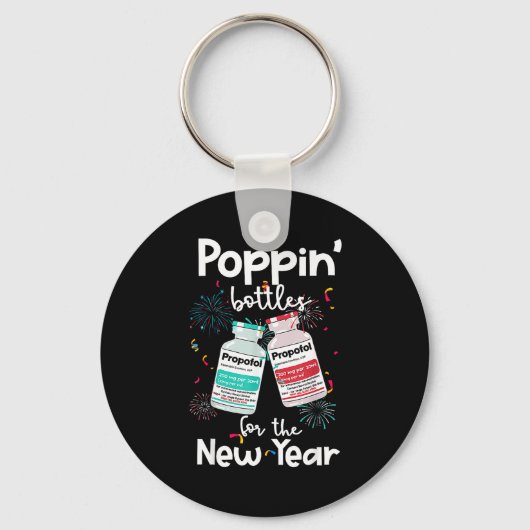 Icu Nurses New Year Eve 2025 Pn Bottles Cu Er Nurs Sleutelhanger (Voorkant)