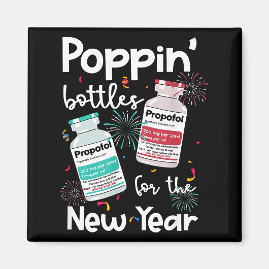 Icu Nurses New Year Eve Outfits Pn Bottles Cu Er N Magneet (Voorkant)