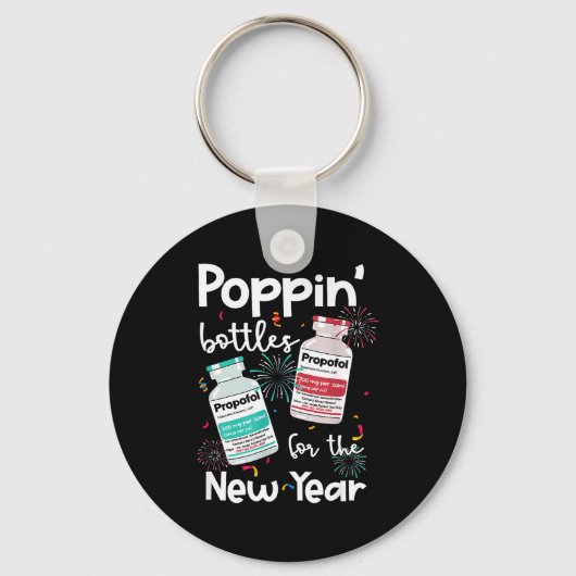 Icu Nurses New Year Eve Outfits Pn Bottles Cu Er N Sleutelhanger (Voorkant)
