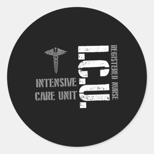 Icu Registered Nurse Intensive Care Unit Rn Person Ronde Sticker (Voorkant)