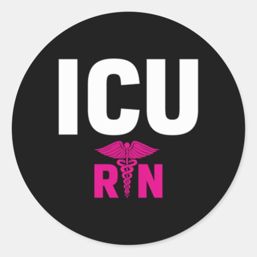 Icu Registered Nurse Intensive Care Unit Rn Person Ronde Sticker (Voorkant)