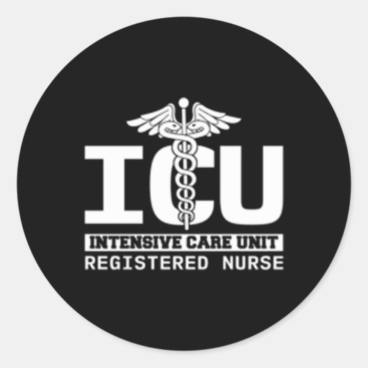 Icu Registered Nurse Intensive Care Unit Rn Person Ronde Sticker (Voorkant)