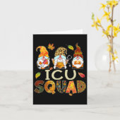 ICU Squad Gnome Nurse Leopard Thanksgiving Herfst Kaart (Gele Bloem)