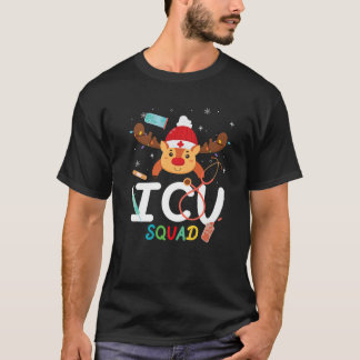 ICU Squad Grappige Rendier Stethoscoop Verpleegkun T-shirt