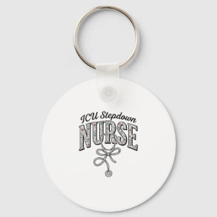 ICU Stepdown Verpleegster Vintage Bloem Stethoscoo Sleutelhanger