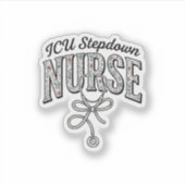 ICU Stepdown Verpleegster Vintage Bloem Stethoscoo Sticker (Voorkant)