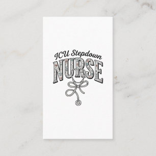 ICU Stepdown Verpleegster Vintage Bloem Stethoscoo Visitekaartje
