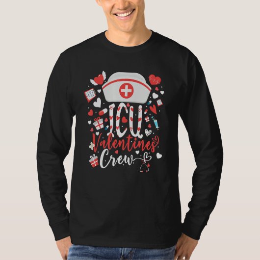 ICU Valentines Nurse Crew Family Group Nursing Lov T-shirt (Voorkant)