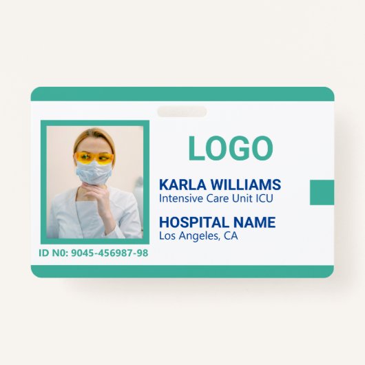 ICU Verpleegkundige ID Fotosjabloon Badge (Voorkant)