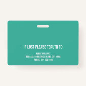 ICU Verpleegkundige ID Fotosjabloon Badge (Achterkant)