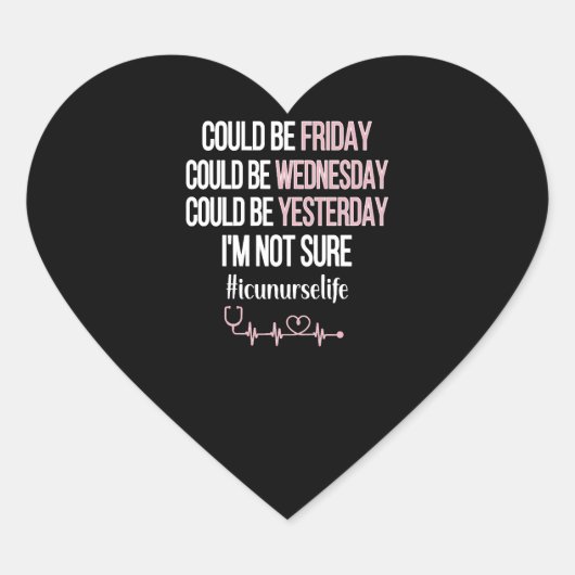ICU Verpleegkundige Life Intensive Care Unit ICU V Hart Sticker (Voorkant)