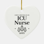 ICU Verpleegkundige Nieuwe Baan Kerstmis Keramisch Ornament (Achterkant)