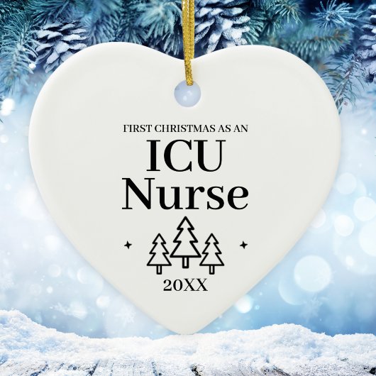 ICU Verpleegkundige Nieuwe Baan Kerstmis Keramisch Ornament