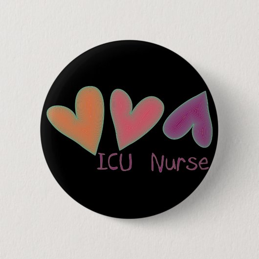 ICU verpleegster 3 hart Ronde Button 5,7 Cm (Voorkant)