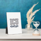 ICU-verpleegster bloemige varsity shirt ontwerp_1 Fotoplaat (Zijkant)
