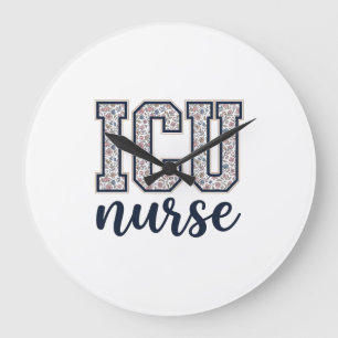 ICU-verpleegster bloemige varsity shirt ontwerp_1 Grote Klok