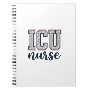 ICU-verpleegster bloemige varsity shirt ontwerp_1 Notitieboek