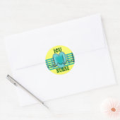 ICU-zurencadeautjes, QRS- en hartontwerp Ronde Sticker (Envelop)