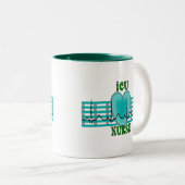 ICU-zurencadeautjes, QRS- en hartontwerp Tweekleurige Koffiemok (Voorkant rechts)