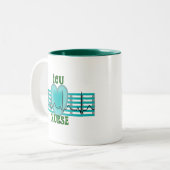 ICU-zurencadeautjes, QRS- en hartontwerp Tweekleurige Koffiemok (Voorkant links)